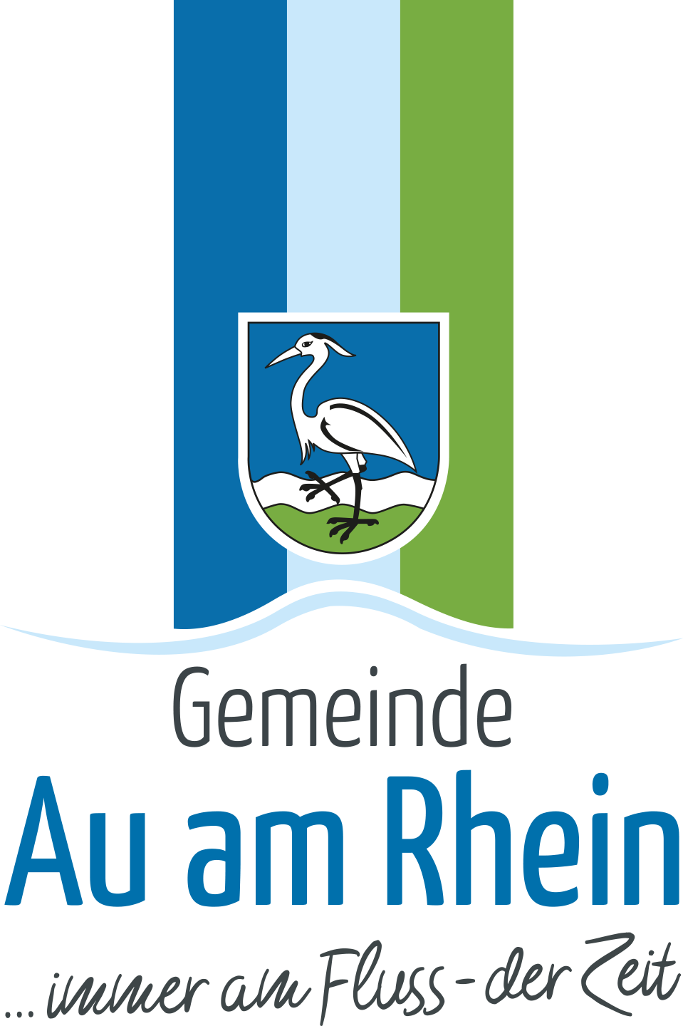 Logo der Gemeinde Au am Rhein, es zeigt einen Graureiher
